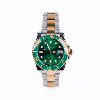 Aurochron Men's Diver Style Watch – Stainless Steel Bracelet – Date Display – Quartz